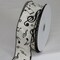 The Ribbon People Ivory and Black Music Notes Metallic Wired Craft Ribbon 2" x 20 Yards